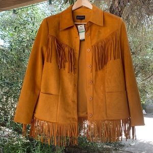 Daniel Bernstein Retro Golden Fringe Jacket - Size Large